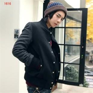 秋冬装新款韩版男装修身立领加厚男夹克呢夹克男外套Y155