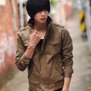 秋装新款精品男式立领夹克 韩版修身短款纯棉开衫夹克 123