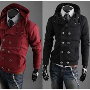 秋冬精品外贸男装！时尚潮流双排扣短款男式！卫衣外套343
