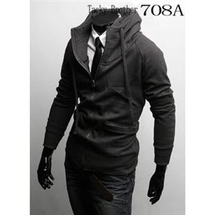 秋冬装外套 男式卫衣 韩版修身男开衫卫衣外套 连帽上衣 W02