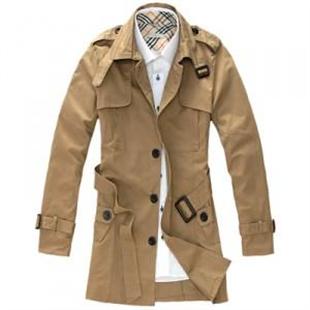 秋冬新款外套！精品男装 英伦修身纯棉风衣 单排扣长款6209