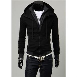 秋装新款 外贸男装 潮流韩版英伦假两件 卫衣连帽外套 11030