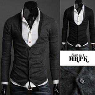 秋冬新款 精品男式针织开衫 时尚百搭V领开衫纯棉开衫长袖T恤 236