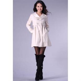 气质韩版浪漫淑女修身风衣外套 8027