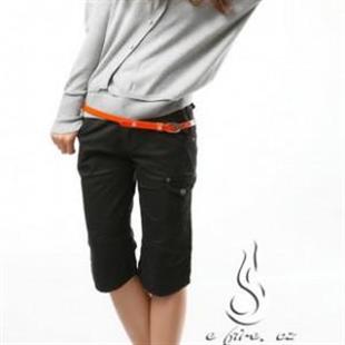 K110853 新款秋冬 修身显瘦纯棉直筒 七分裤/休闲裤/中裤