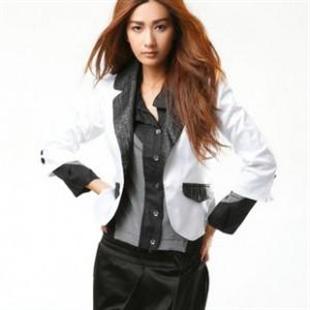 C110839 秋冬新款 经典OL翻领七分袖修身西装小外套职业装