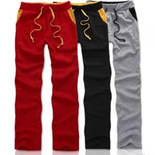 秋冬新款 男式休闲运动裤 百搭撞色男长裤子 6363