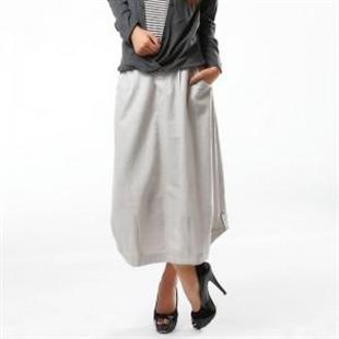 Q110866 新款秋冬 棉麻百搭休闲半身裙 花苞裙