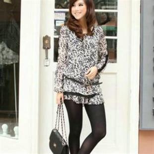 HYYX-A016豹纹雪纺连衣裙