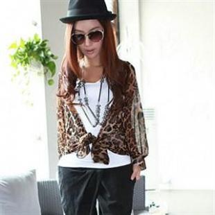 HYYX-A168时尚百搭豹纹雪纺外套