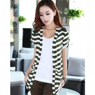 HYYX-A153 条纹中袖开衫