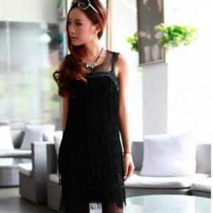 HYYX-A162前面有须须中长款连衣裙