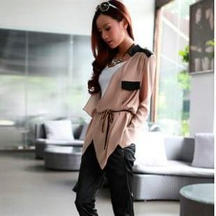 HYYX-A167立领开衫雪纺外套 配腰带