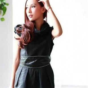 HYYX-A163时尚中长款连衣裙 配围巾和腰带