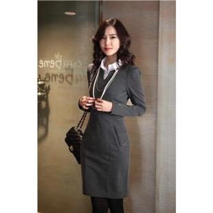 HJ1076新款女装SZ韩版职业修身连衣裙女装