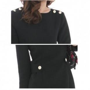 HJ1072气质淑女长袖修身连衣裙