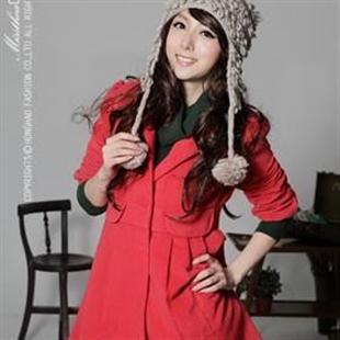 秋冬装新款 蜜西娅6花苞领呢大衣