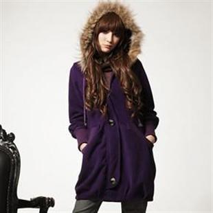 秋冬装新款 蜜西娅62019简约休闲毛呢大衣配貉子毛