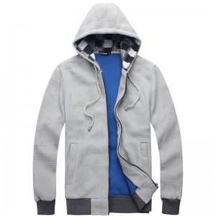 GENANX 秋季新款男装 韩版修身连帽卫衣 男 W002-4 浅灰色