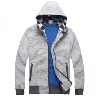 GENANX 韩版时尚 男装卫衣 带帽男卫衣 外套 W001-4 浅灰色